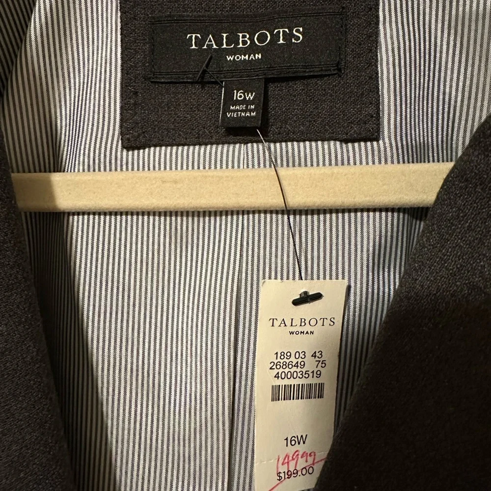 NWT Talbots Woman Charcoal Blazer - Picture 3 of 4